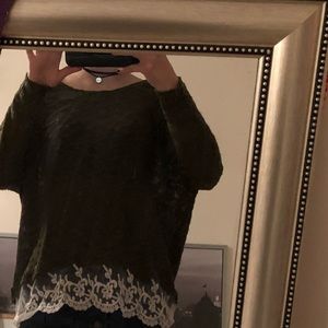 Green soft Lacey sweater